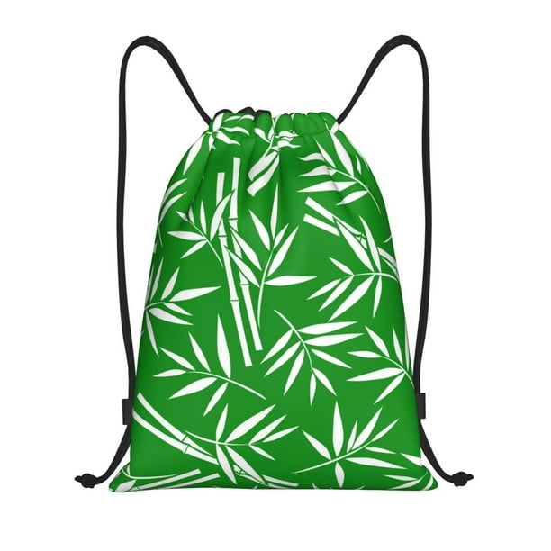 Fotbe Bamboo Bolsa Mochila con Cordón Estampada, Bolsa de Gimnasio Deportiva, Bolsa Cinch, Bolsa con Cordón para Hombres y Mujeres-Small