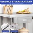thumbnail image 3 of ModFusion 2-Tier 3x2 ft Stainless Steel Prep Table with Drawer, Paper Roll Towel Holder, Adjustable Shelf, 36"x24" Metal Utility Table for Kitchen, 3 of 10