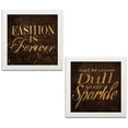thumbnail image 1 of Gango Home Decor Glam Shoe Quotes Fashion Decor; Two 12x12in White Framed Prints, 1 of 5