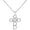 260130-YA5005-White-, variant on GOD Is Good Cross Necklace for Women, Rose Gold & Platinum Plated CZ Faith Pendant, Micro Pave Cubic Zirconia Inspirational Christian Jewelry with Adjustable Stainless Steel Chain 45+5cm