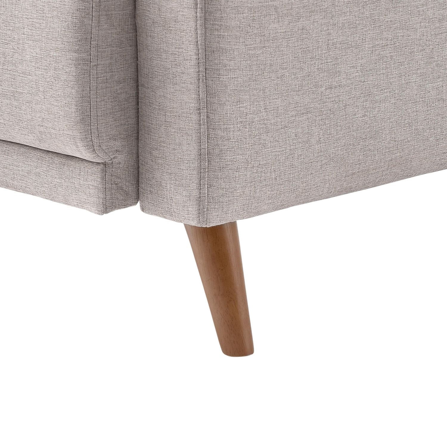 Fauteuil d'appoint d'intérieur rembourré gris clair moderne CorLiving Clara avec pieds en bois