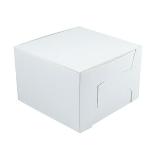 Global Sugar Art Auto-Popup Quarter Sheet Cake Box with Window, White 14 x 10 x 4 Inches, 5 Count