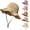 Khaki, variant on Women's Crochet Bucket Hat with Flower Accent, Foldable Breathable Summer Wide Brim Sun Hat, Lightweight and Adjustable