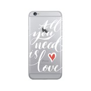 OTM Prints Clear Phone Case, All You Need is Love White - iPhone 6/6s/7/7s