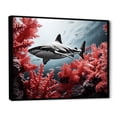 thumbnail image 2 of Designart "Shades Of Shark Dance" Coastal Coral Under Water Floater Framed Wall Decor, 2 of 5