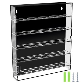 MSHOMELY 5-Pack Clear Acrylic Purse Organizers - Stackable Display Cases With Magnetic Door