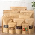 thumbnail image 2 of 10 piezas de embalaje con cierre de cremallera, bolsa de papel kraft con ventana, bolsas de pie para regalo, bolsas de embalaje de té, frutas secas, bolsas con cierre autoadhesivo, 2 of 4