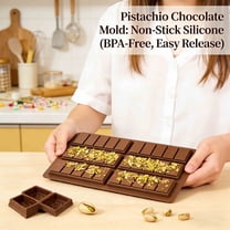 Pistachio Chocolate Bar Silicone Mold - Non-Stick BPA-Free Food-Grade Rectangular Mold for Homemade Candy, Keto Fat Bombs, Healthy Snacks, Holiday Gifts