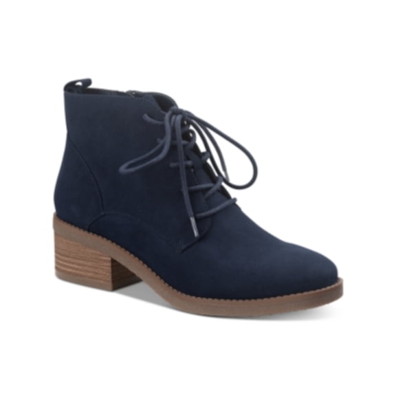 STYLE & COMPANY Womens Navy Pull Tab Lace Up Cushioned Comfort Rizio Round Toe Block Heel Zip-Up Booties 9.5 M