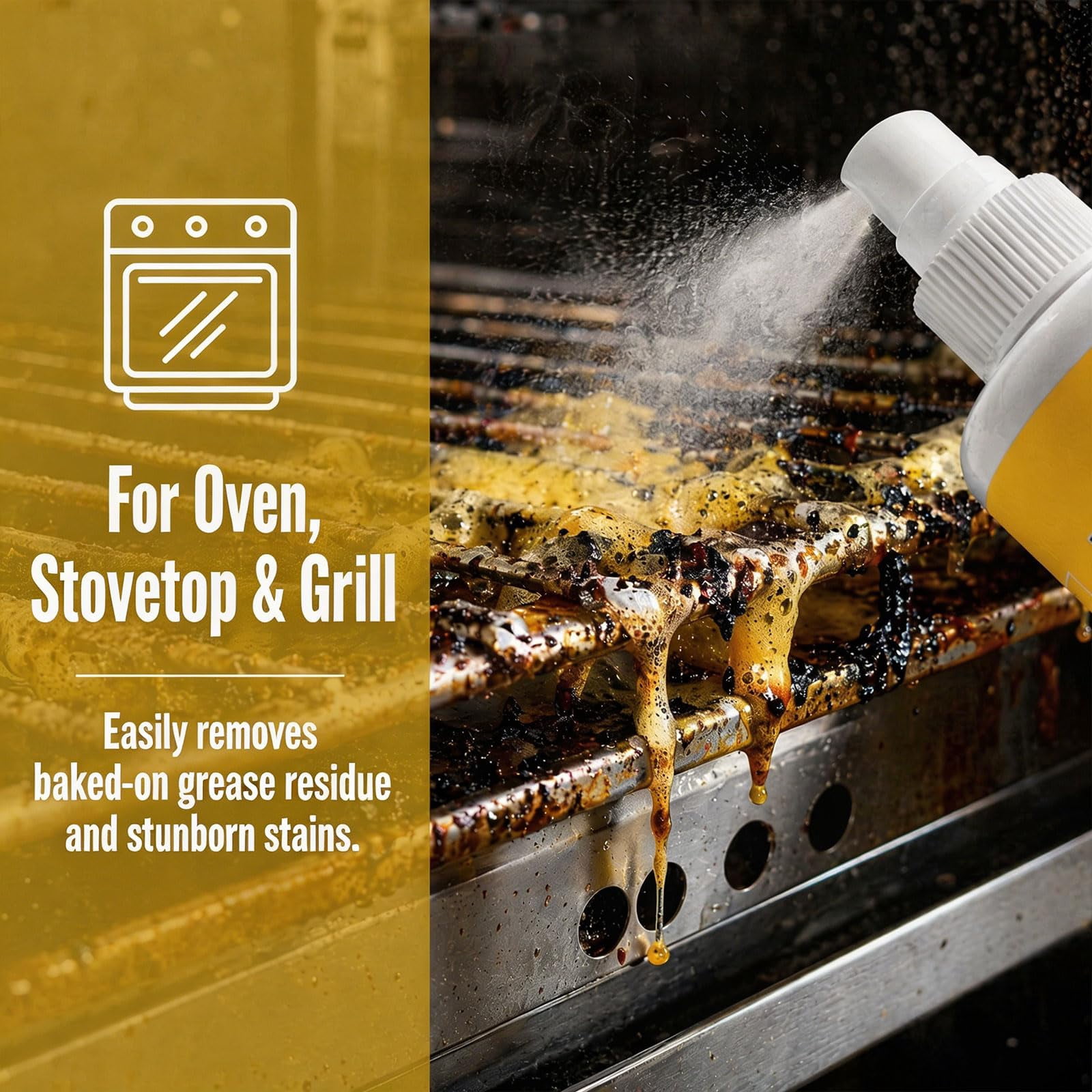 GreaseKiller BBQ Grill Cleaner Spray, Heavy Duty Degreaser for Grills & Smokers, Fast-Acting Grease Removal, Easy Spray Application(1PC)