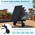 thumbnail image 2 of Gymax Chaise Longue de Patio avec Roues, Dossier Réglable à 6 Positions, Siège Respirant pour l'Extérieur, Noir, 2 of 6