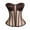 Brown, variant on Boned Corset Tops for Women Mesh Overbust Corsets Strapless Lace Up Bustier Top Built In Bra Waist Cincher Halloween Costumes Silver XS