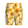 thumbnail image 2 of Lsque White Marble Pattern Sunflower Mens Sleep Pajama Shorts,Short Pajama Pants, Cotton Ultra-Soft Knit-3X-Large, 2 of 9