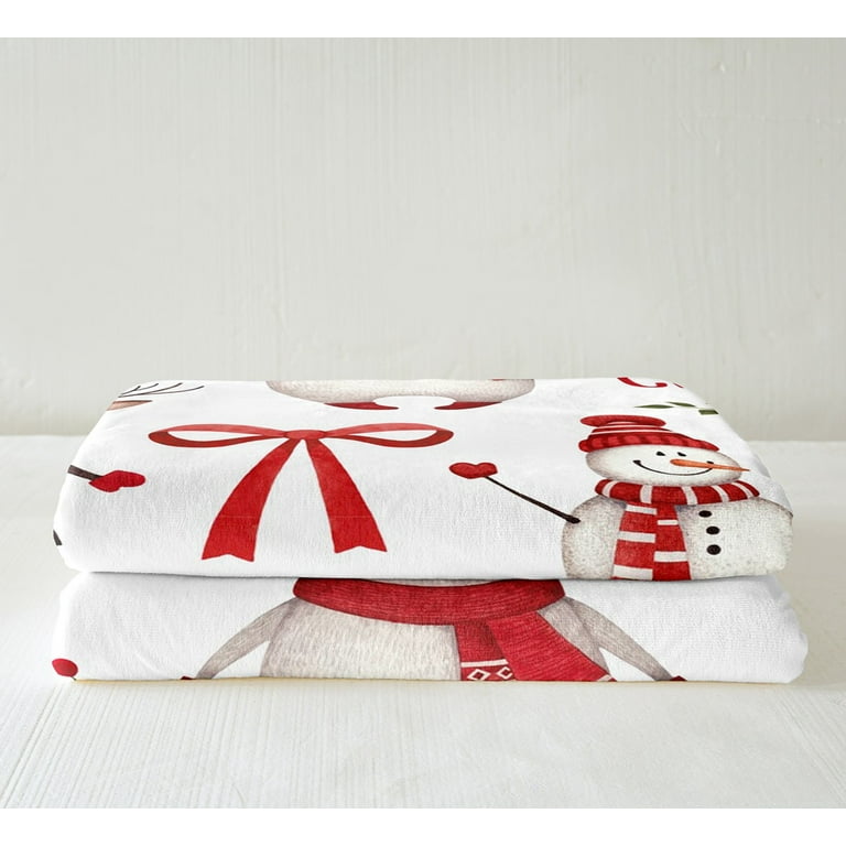 Kids Christmas Fleece Blanket Cute Deer Penguin Throw Blanket