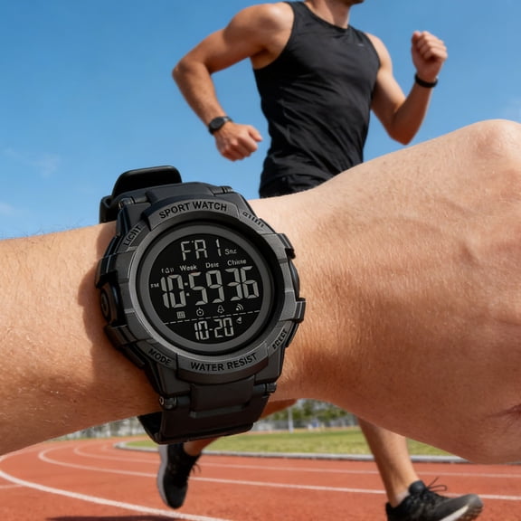 Gallickan Digital Sports Watch Multifunctional Luminous Display Water Resistant Outdoor Wristwatch with Stopwatch Alarm Timer for Students Teenagers