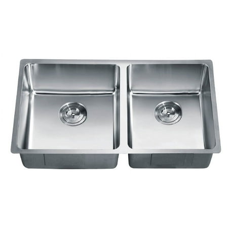 Dawn® Undermount Small Corner Radius Double Bowl Sink (Small Bowl on Right)