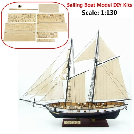 DIY Ship Assembly Model Classical Wooden Sailing Boat Scale Decoration Wood