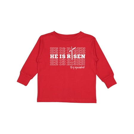 

Inktastic He is Risen Mirror Words Boys or Girls Long Sleeve Toddler T-Shirt