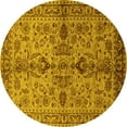 thumbnail image 1 of Ahgly Company Indoor Round Oriental Yellow Industrial Area Rugs, 6' Round, 1 of 4
