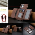 thumbnail image 4 of ELEHOLD Case for Samsung Galaxy S23, 2-in-1 Detachable Magnetic Wallet Case with Card Holder, RFID Blocking Shockproof PU Leather Cover with Kickstand,Brown, 4 of 5
