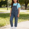 thumbnail image 2 of Bovxnpu Toddler Kids Boys Girls Unisex Solid T Shirt Denim Overalls Socks Short Sleeve Outfit Set, 2 of 8