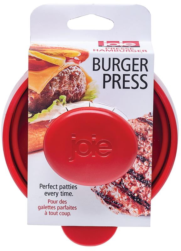 Joie Burger Press, Burger Patty Maker, Meat Press Hamburger Mold for Summer Grilling, Pack of 1, Red