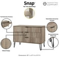 thumbnail image 4 of DUMBO Modern Engineered Wood Dresser with 3-Drawers in Gray, 4 of 11
