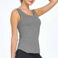 thumbnail image 2 of BRGZLK Women's Tank Tops Square Collar Summer Lightweight Breathable Solid Color Fashion Sleeveless T-Shirts Lightweight Thin Running Training Athletic Fitness Yoga Tees, 2 of 7