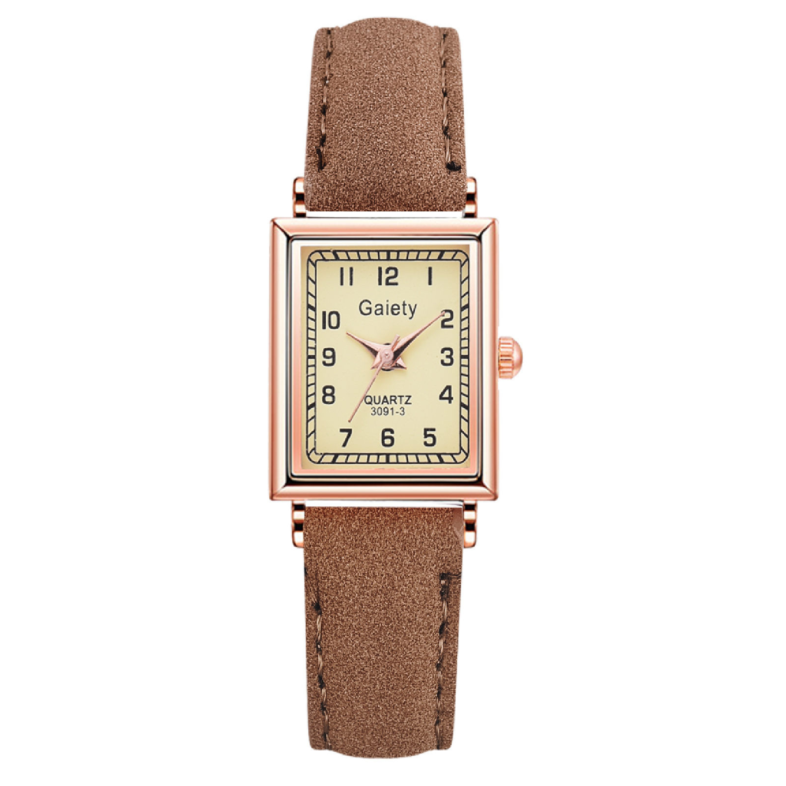 YATLTE Vintage Women's Rectangle Wrist Watch, Thin Elegant Simple Square Quartz Watches with Leather Strap, Waterproof Analog Watches for Females Students Ladies