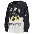 thumbnail image 2 of Women's Gameday Couture Black Iowa Hawkeyes Twice As Nice Faded Dip-Dye Pullover Long Sleeve Top, 2 of 3