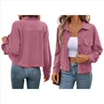 thumbnail image 2 of Chaquetas Informales de para Mujer, Chaquetas con Botones, Blusas de Larga de Moda para Otoño. Rosa S, 2 of 7