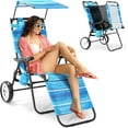 thumbnail image 7 of QRKD Beach Cart Chairs with Wheels,2 in 1 Heavy Duty Beach Chair with Canopy Shade, Folding Lounge Chair with Integrated Wagon Pull Cart Combination,Perfect for Backyard, Pool or Picnic,Surfside Dream, 7 of 7