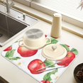 thumbnail image 2 of Yayeee Dish Drying Mat for Kitchen Counter 18" x 24" Microfiber Super Absorbent Coffee Decorative Pad, White Apple Pattern, 2 of 9