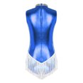 thumbnail image 4 of Nyeemya Women's Sequins Metallic Cocktail Tassel Latin Dance Dress Fringed Rumba Salsa Dance Costume Blue S, 4 of 7