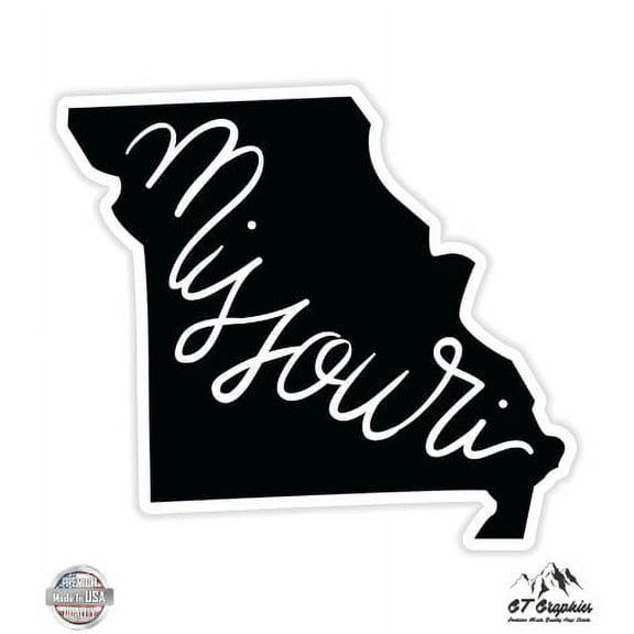 Missouri State Shape - 3" Vinyl Sticker - For Car Laptop I-Pad Phone Helmet Hard Hat - Waterproof Decal