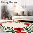 thumbnail image 2 of ODIKA 8'x10' Machine Washable Non-Slip Area Rug, Art Nouveau Poppy Motif with Flowing Botanical Vines High Traffic Rug, Red, 677645, 2 of 7