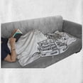 thumbnail image 6 of Cityscape Soft Flannel Fleece Blanket, Street Cafe in Old City Houses Buildings Tree Alleyway Medieval Castle Landscape, Cozy Plush for Indoor and Outdoor Use, 50" x 60", Black White, by Ambesonne, 6 of 6