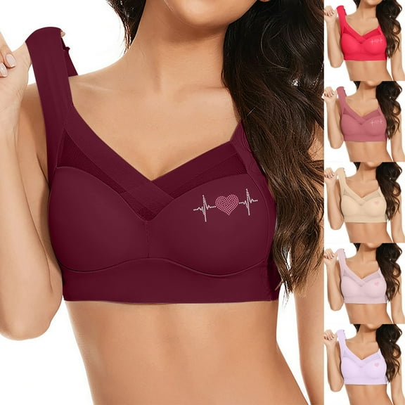 Xuniizn Bras for Women Comfortable Soft Wirefree Brasieres Para Mujer Plus Size Full Coverage No Underwire Everyday Bras