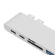 thumbnail image 4 of Adaptador Dual Type-C Hub 2 puertos USB 3.0 Adaptador de lector de tarjetas TF para MacBook (Plata), 4 of 7