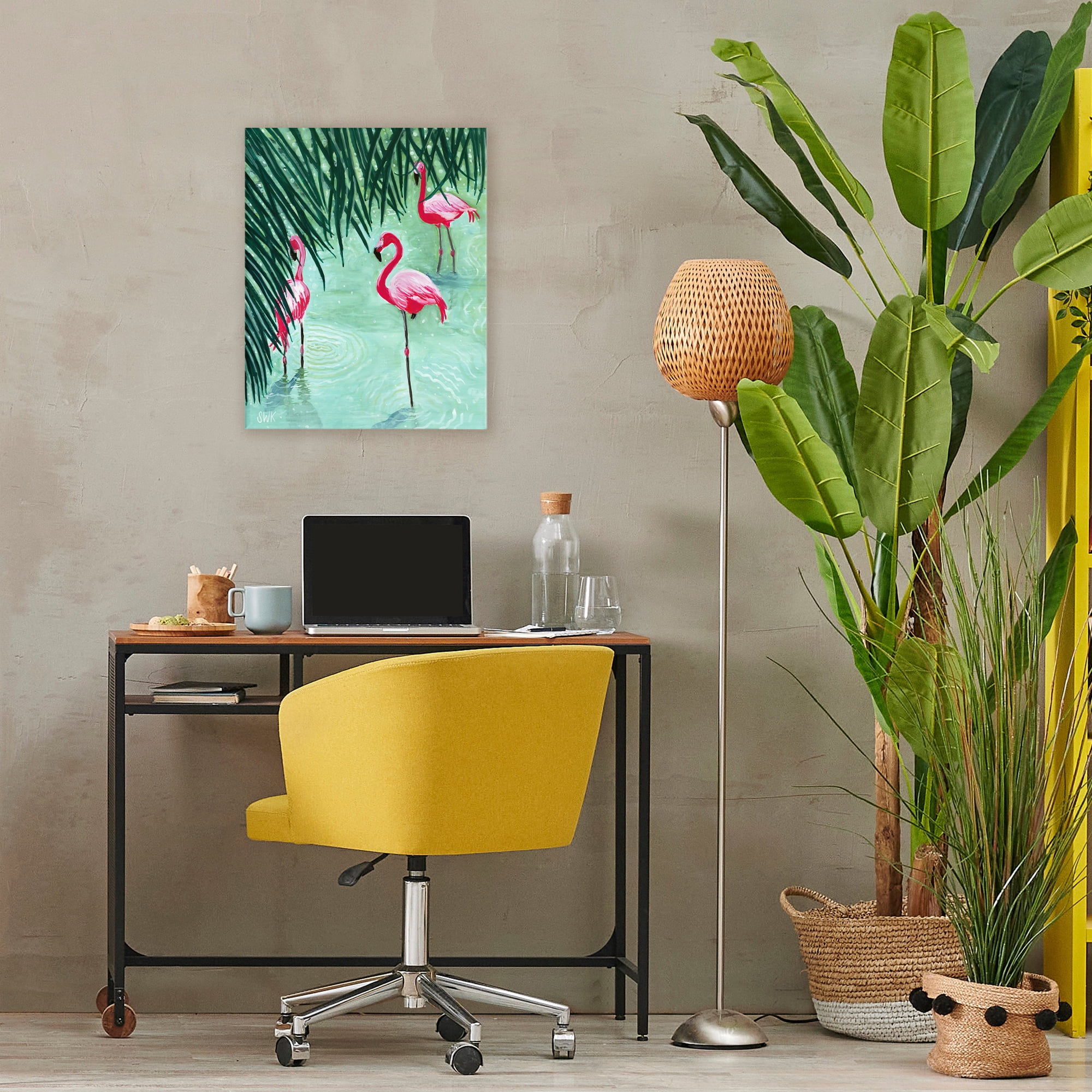 Stupell Industries Shallow Flamingo Pond Canvas Wall Art, design by Sarah Waldron Kimball