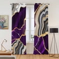 thumbnail image 2 of Kitchen Curtains 84 Inch Length 2 Panels, Purple Marble Grommets Window Treatment Curtain, Grey Gold Texture Vintage Farmhouse Art Thermal Curtains Drapes for Living Room/Bathroom, 2 of 9