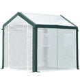 thumbnail image 4 of SYNGAR Walk-In Greenhouse 8.2' X 5.9' X 5.7', Garden Accessory Tent with 2 Zipper Entry Doors and 4 Roll-Up Windows for Patio Backyard Garden Growing Flower, White, LJ1834, 4 of 6