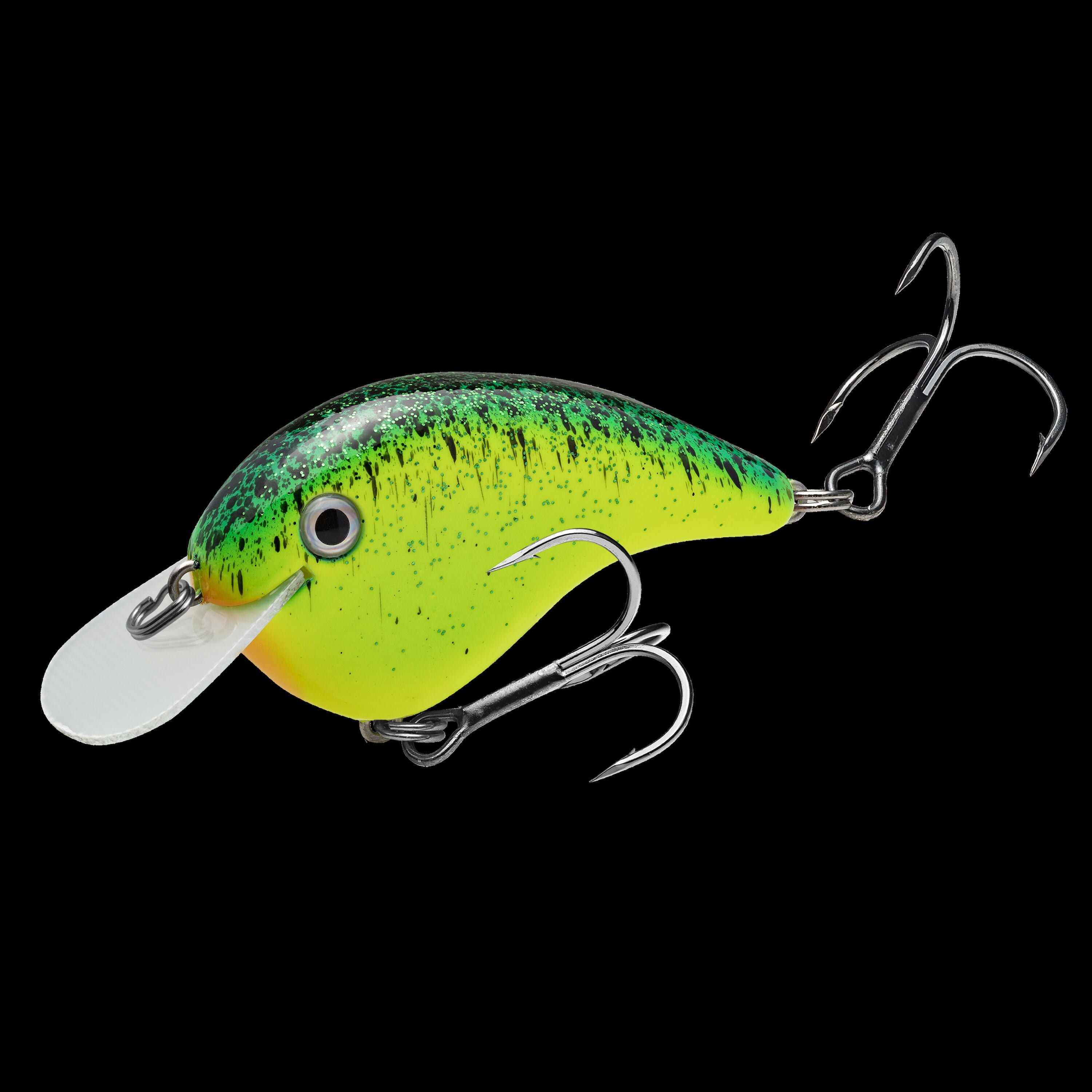 Strike King Chick Magnet Flatside Crankbait Chartreuse with Blue / Black Splatterback