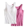 thumbnail image 4 of Womens Cotton Camisole Adjustable Camisole With Frame Bra Stretch Undershirt, 4 of 6