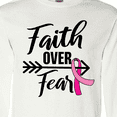 thumbnail image 4 of Inktastic Breast Cancer Awareness Faith over Fear with Pink Ribbon and Arrow Long Sleeve T-Shirt, 4 of 5