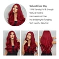 thumbnail image 6 of LHWEN New Ladies Wig Sea King Red Medium Long Curly Hair Suitable For Party Dance Wigs High Temperature Wire Wig 60cm/24in Beauty Salon Straight Hair Fun Lace Wavy Curls Braided Hair Synthetic Hair, 6 of 9