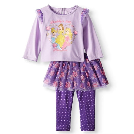 Breeze Outfit - Ruffle Sleeve Long Sleeve Top & Skeggings, 2-Piece Outfit Set (Baby Girls)