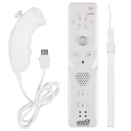 - EEEKit Wireless Remote & Nunchuck Controller Combo Set with Strap for Nintendo Wii/Wii U/Wii mini Game