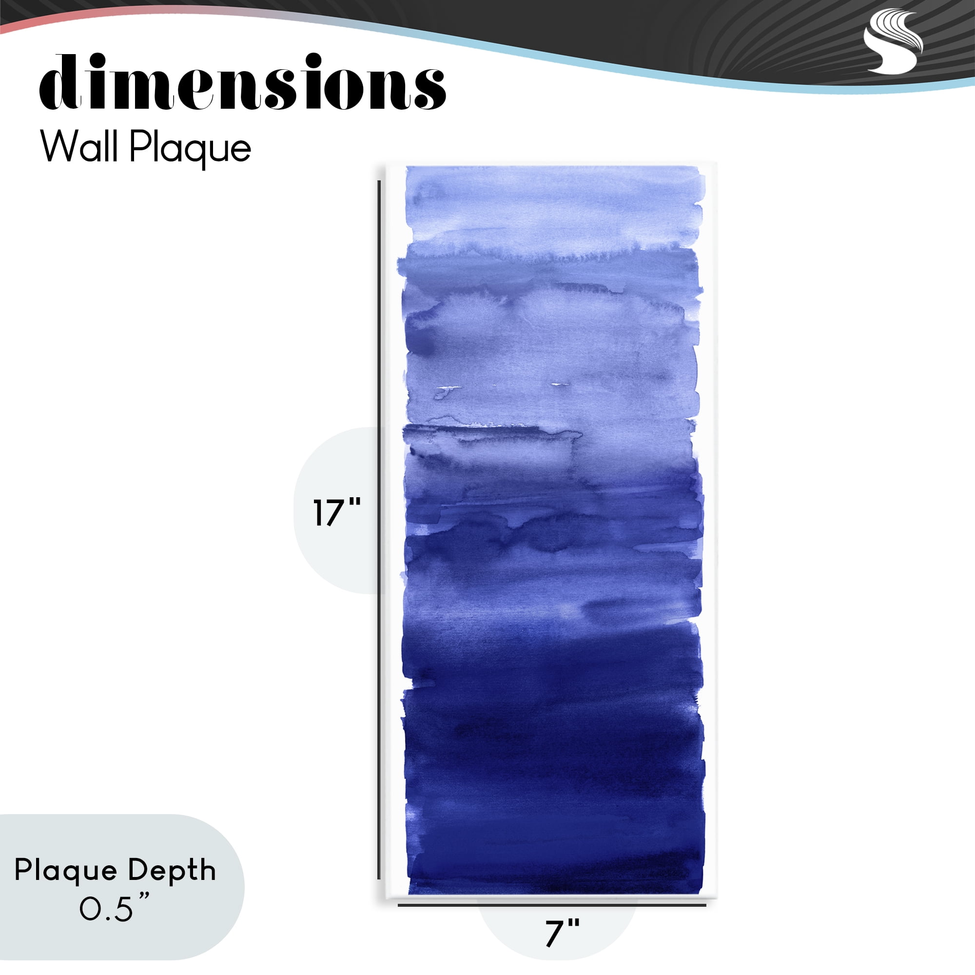 Stupell Industries Indigo Blend Gradient Wall Plaque Art, design by Allie Corbin