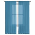 thumbnail image 2 of Sheer Curtains 72 Inches Long, Modern Pure Wave Ride Light Filtering Window Curtains for Living Room/Bedroom, Blue Rod Pocket Voile Sheer Curtain Drapes, 52"W x 72"L, 2 Panels, 2 of 9